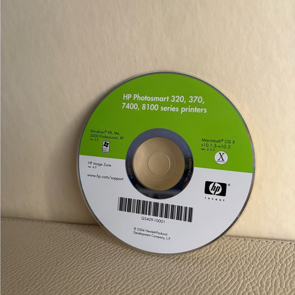 HP Photosmart Series Printer CD - Green and White